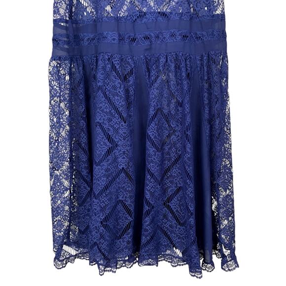 Anthropologie E by Eloise St Regis Slip Dress Sheer Blue Lace Mini Women's XS - Picture 5 of 10